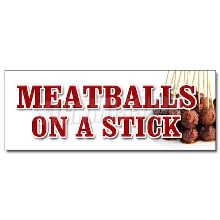 MEATBALLS ON A STICK DECAL Sticker Italian Grilled Snack Meat Balls Food